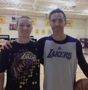 Bobby Perez as a teenager with Steve Nash